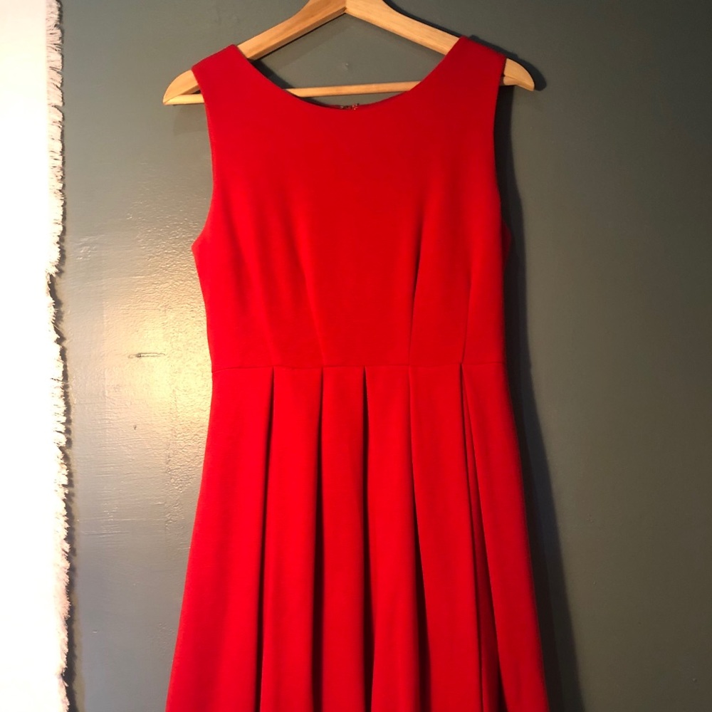 Retro style red fit and flare dress